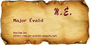 Major Évald névjegykártya